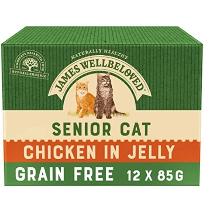 Image of James Wellbeloved Grain Free Senior Chicken in Jelly Pouch 12 x 85g