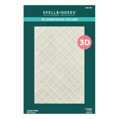 Image of Spellbinders E3D 099 Argyle Plaid 3D Embossing Folder from The Home for Holidays Collection