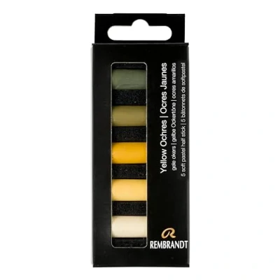 Image of Rembrandt Professional Soft Pastel Set Yellow Ochres 5 Half Pastels