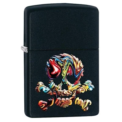 Image of Zippo Textured Multi Color Skull Design Pocket Lighter