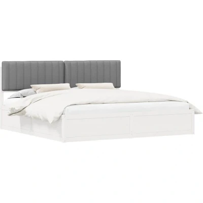 Image of vidaXL Bed Frame with Upholstered Headboard Light Grey 200 x cm