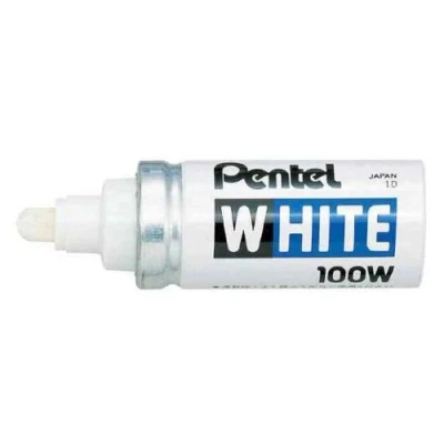 Image of Pentel White Permanent Markers X100W Bullet Tip 2.9 mm, Pack of 3