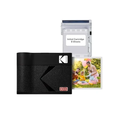 Image of KODAK Mini 3 ERA 4PASS Portable Photo Printer (3x3 inches), Initial 8 Sheets, Black