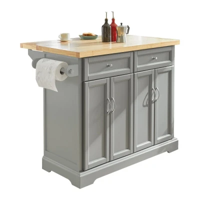Image of SoBuy FKW71 SCH, Extendable Kitchen Storage Trolley Cabinet Cupboard Sideboard Island, Black