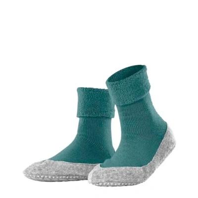 Image of FALKE Women&#039;s Cosyshoe W HP Wool Grips On Sole 1 Pair Grip socks, Green (Neptun 7476), 4 5