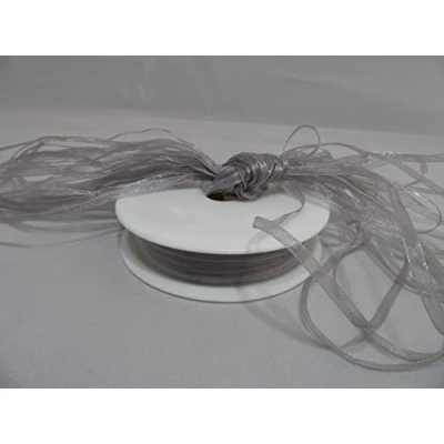 Image of 10 metres of 3mm Sheer Organza Ribbon Silver Double Sided 3 mm