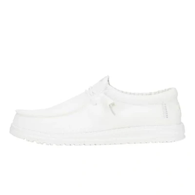 Image of HEYDUDE Men&#039;s Wally Stretch Sox Slip On Shoes, White, 10 UK