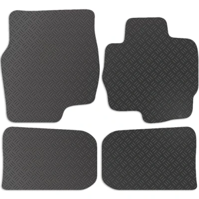 Image of Carsio Car Mats For Mitsubishi Colt 2004 2009 Tailored Fit Rubber Floor Mat Set Complete Accessory Black Custom Fitted Anti Slip Backing, Heavy Duty &amp; Waterproof
