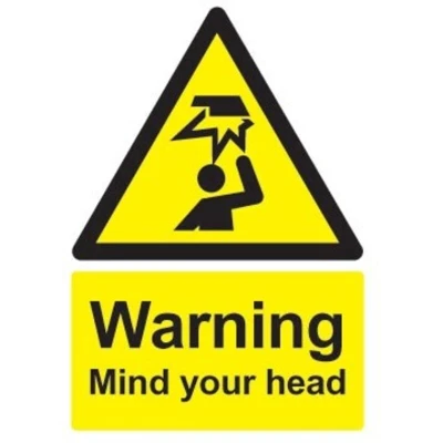 Image of Sitesafe Mind Your Head Rigid PVC Warning Sign 148 x 210mm