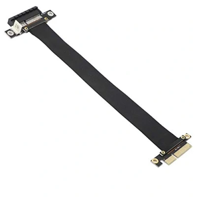 Image of GINTOOYUN PCIE 4X Extension Cable,PCI Express 3.0 Male to Female Riser Cable PCI E Extender Adapter jumper for Graphics Card（23cm,180