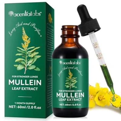 Image of Mullein Drops Leaf Extract for Lungs Balance Liquid Vegan Premium Fast Absorption 2.02fl.oz