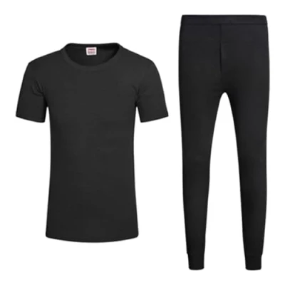 Image of GC GAVENO CAVAILIA Men Short Sleeve Base Layer Set Crew Neck Shirt with Thermal Legging For Workwear Outdoor, Sports, Running and Hiking Underwear Shirts &amp; Long Johns Mens XXL Black