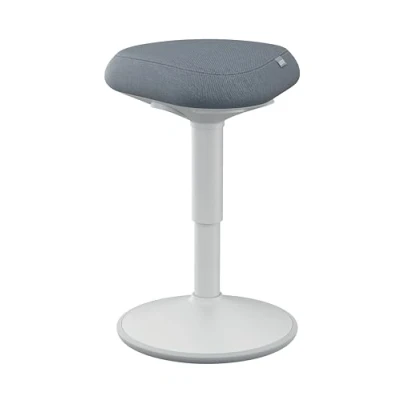 Image of Leitz Ergo Active Sitting Stool with Unique Dual Density Foam Comfort Cushion, Height Adjustable 47 to 64cm, 100% Post Consumer Recycled Seat Cover, Supports 110kg, Range, Light Grey, 65440085