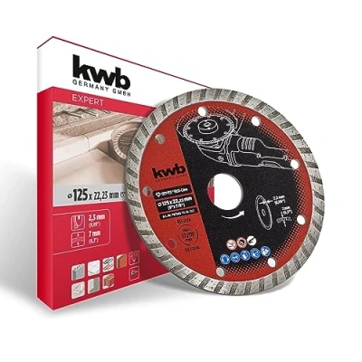Image of kwb Cut Fix® Red Line Diamond Cutting Disc Ø 125 Mm, with Sintered Turbo Edge, 9 Side Holes, Long Service Life, 22.23 Mm Bore