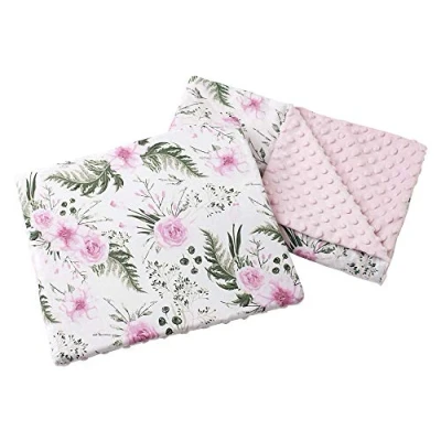 Image of Medi Partners Baby Blanket with Pillow 100% Cotton Minky Children&#039;s 55 x 75 cm + 35 30 Multifunctional for Pushchairs Seat Cradle