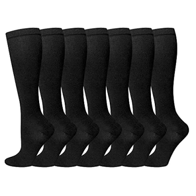 Image of Compression Socks for Women and Men, 7 Pairs Medical Stockings 15 20 mmHg Support Athletic, Varicose Veins, Running, Cycling, Hiking, Flight, Travel, Nursing, Pregnancy