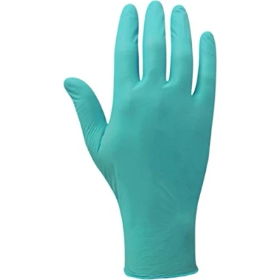 Image of Ansell 92600M Touch N Tuff 92 600 Disposable Powder Free 5 mil Nitrile Gloves, 9.5&quot; Length, 3&quot; Width, 0.09&quot; Height, Medium, Teal (Pack of 100)