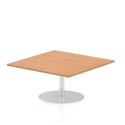Image of Italia 1000mm Poseur Square Table Oak Top 475mm High Leg