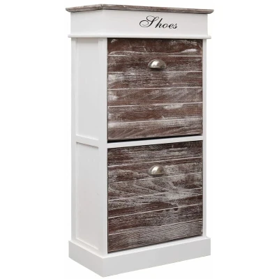 Image of vidaXL Shoe Cabinet Brown 50x28x98 cm Paulownia Wood