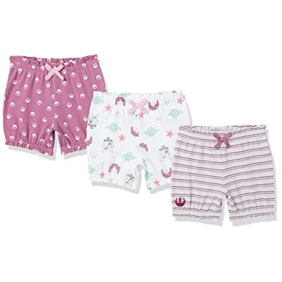 Image of Amazon Essentials Disney Marvel Star Wars Princess Baby Girls&#039; Bloomer Shorts, Pack of 3, Tiny Rebel, Premature