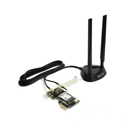 Image of Alfa Network Wi Fi 6E PCIe Card with Magnetic Antenna AIT AX210 EX