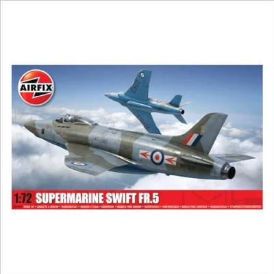 Image of Airfix Model Set A04003 Supermarine Swift FR.5 Building Kit Plastic Plane Kits for Adults &amp; Children 8+, Includes Sprues Decals 1:72 Scale