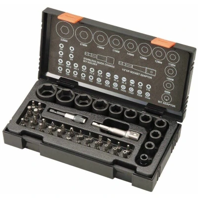 Image of Hikoki Metric 1/2in Drive Impact Socket &amp; Bit Set, 41 Piece HIK752500