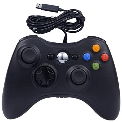 Image of Upgraded Wired Controller Gamepad for Windows 7/8/10 Microsoft PC Support Steam Game XBOX 360 &amp; Slim, Black