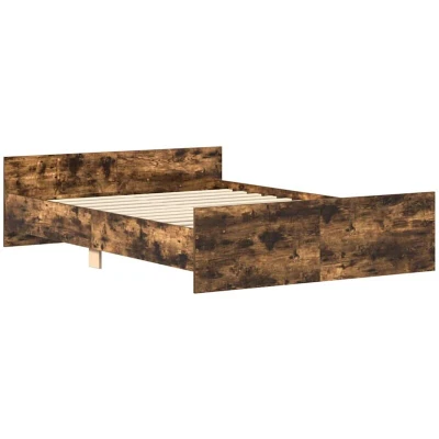 Image of vidaXL Bed Frame without Mattress Smoked Oak 140x190 cm
