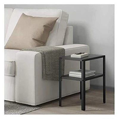 Image of Ikea KNARREVIK Nightstand, Black Bundle with Feltectors Cleaning Cloth
