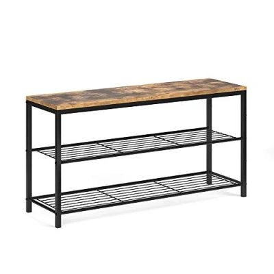 Image of Vicco Shoe bench Fyrk, Rustic oak/Black, 100 x 51.5 cm