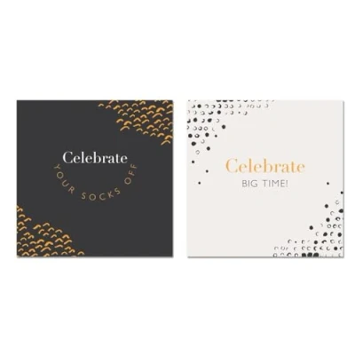 Image of Hallmark Celebration Cards Pack of 10 Congratulation Birthday Wedding Anniversary Celebrate Your Socks Off/Celebrate Bog Time!