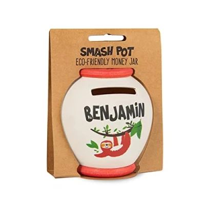 Image of History &amp; Heraldry Personalised Bamboo Smash Pot Money box (Benjamin)