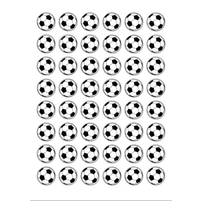 Image of 48 Round Edible Wafer Paper Football Ball Sport Cake Toppers Decorations