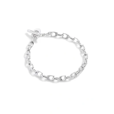 Image of Coach Silver C Link Chain Flex Bracelet