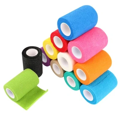 Image of 12 Rolls Vet Wrap Self Adhesive Bandage, Cohesive Bandage Wrap, for Horses Dogs, Sports Wrist Ankle Sprains &amp; Swelling Pet 7.5cm x 4.5m