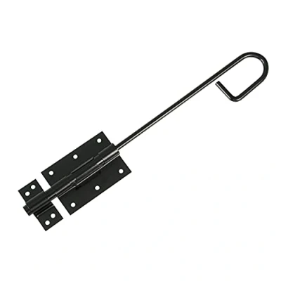 Image of Amig Overlap Pin Door Latch Heavy Duty for Gates Steel Colour: Black 300 x 90 7 mm Includes Screws