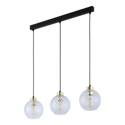 Image of Devon Bar Pendant Ceiling Light Black 3xE27