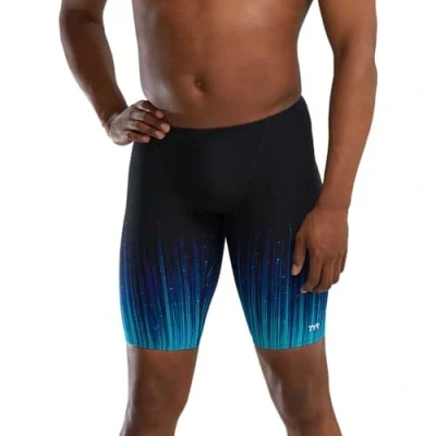 Image of TYR Men&#039;s Durafast Elite Athletic Jammer Swimsuit Swim Trunks, Blue Speedwarp, 38