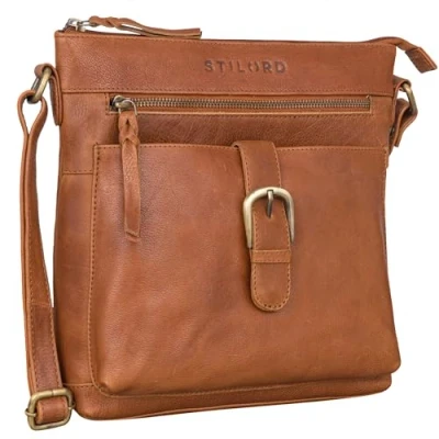 Image of STILORD &#039;Theodora&#039; Retro Leather Handbag Women Shoulder Bag Small for Leisure Shopping Evening Genuine Leather, Colour:texas brown