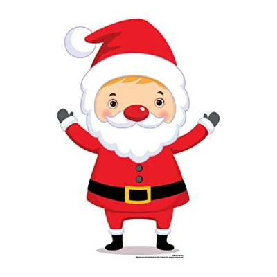 Image of Star Cutouts Ltd SC984 Mini Santa Cardboard Cutout/Stand Up/Standee Perfect for Christmas Festival Fans, Collectors, Parties and Events Height 87cm, Multicolour