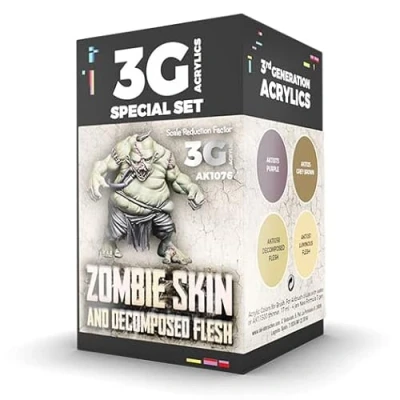 Image of AK Interactive 3G Acrylic Wargame Color Paint Set Zombie Skin &amp; Decomposed Flesh (AK1076), Purple