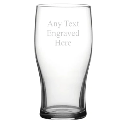 Image of 1stclassgifts [Custom] Personalised Engraved Tulip Half Pint Glass 10oz (28cl) Christmas Birthday Gift Any Text Engraved.