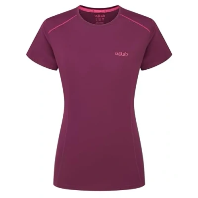 Image of Rab Women&#039;s Force Tee Lightweight T Shirt for Trekking, Climbing, &amp; Trail Running Mulberry 10