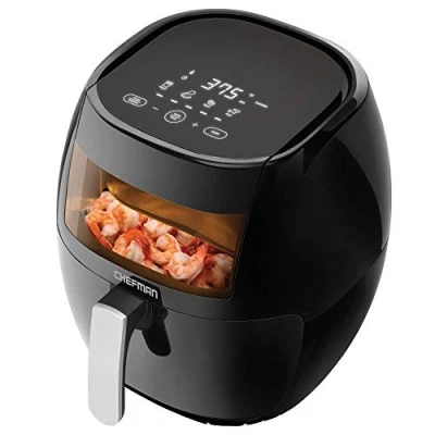Image of Chefman TurboFry Touch XL 7.7 litre Air Fryer with Viewing Window &amp; Advanced Digital Display, Fry Less Oil for Healthy Food,Adjustable Temperature Control,Cooking Presets Dishwasher safe Basket