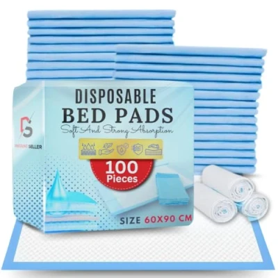 Image of 100 x Discount Seller 60 90 cm Premium Disposable Incontinence Bed Pads Ultra Absorbent Underpads &amp; Mattress Protectors Pack of