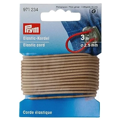Image of Prym Beige (2.5mm, 3m) Elastic Cord 1 Unit