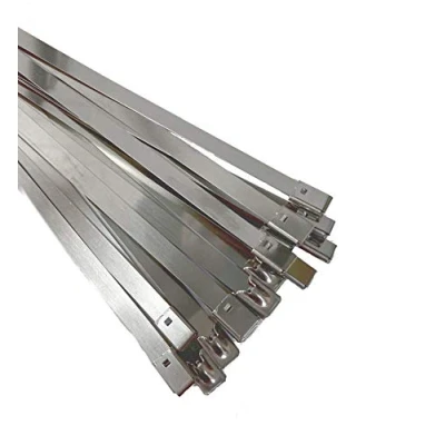 Image of Premium Stainless Steel Cable Ties, SS304 Zip Metal Exhaust Wrap Self Locking Marine Grade Tie Wraps (20, 7.9x200mm)