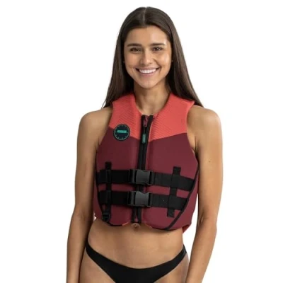 Image of Jobe Womens 50N Neoprene Wetsuit Watersports Waterski Jetski Wakeboarding Safety Impact Vest Top Rose Pink Size S+