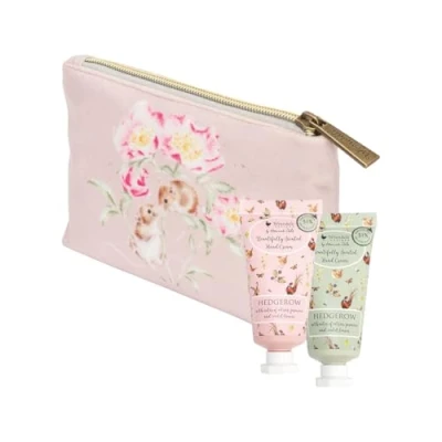 Image of Wrendale Designs &#039;Hedgerow&#039; Hare &amp; Mouse Mini Hand Cream Gift Pouch